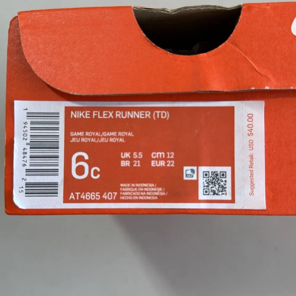 Nike Toddler Flex Runner Blue Slip-On Shoes Size 6c - Picture 6 of 6